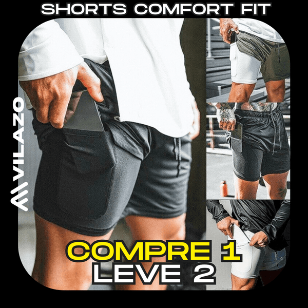 Shorts Comfort Fit™ de Compressão - COMPRE 1 LEVE 2 - VILAZO