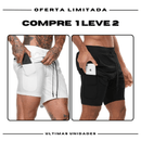 Shorts Comfort-Fit de Compressão - COMPRE 1 LEVE 2