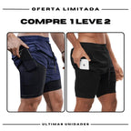 Shorts Comfort-Fit de Compressão - COMPRE 1 LEVE 2