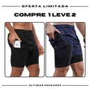 Shorts Comfort-Fit de Compressão - COMPRE 1 LEVE 2