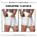 Shorts Comfort-Fit de Compressão - COMPRE 1 LEVE 2