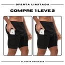 Shorts Comfort-Fit de Compressão - COMPRE 1 LEVE 2