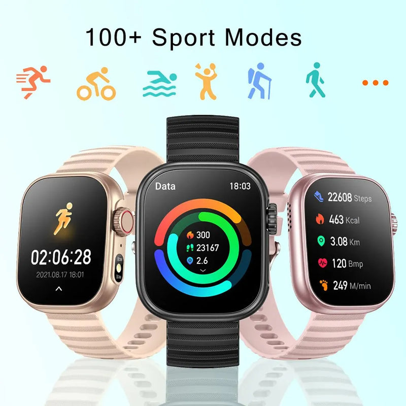 SENBONO Smart Watch Men Women LED Flashlight 100+ Sport Modes Fitness Tracker Body Temperature 2.01” Screen Smartwatch Men Wome