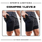 Shorts Comfort-Fit de Compressão - COMPRE 1 LEVE 2