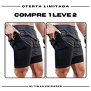 Shorts Comfort-Fit de Compressão - COMPRE 1 LEVE 2