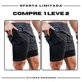 Shorts Comfort-Fit de Compressão - COMPRE 1 LEVE 2