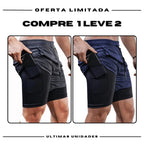 Shorts Comfort-Fit de Compressão - COMPRE 1 LEVE 2