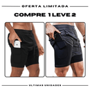 Shorts Comfort-Fit de Compressão - COMPRE 1 LEVE 2