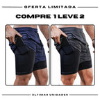 Shorts Comfort-Fit de Compressão - COMPRE 1 LEVE 2